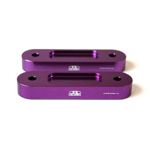 Black anodized 12mm front steering rack spacers for 2000-2009 Honda S2000 bump steer correction