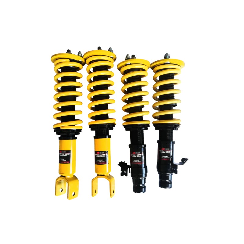 BLOX Racing Street Series II Plus coilover suspension kit featuring adjustable shock bodies and performance springs.