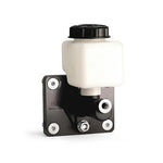 Black CNC-machined BLOX Racing Brake Booster Elimi-Plate for vacuum booster delete applications.