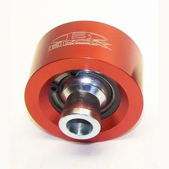 Red anodized BLOX Racing front lower control arm spherical bearing kit