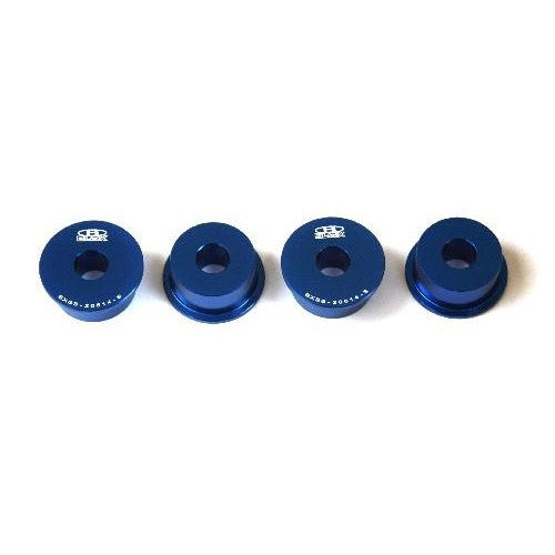 BLOX Racing black rigid steering rack bushings for 2000-2009 Honda S2000.