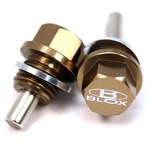 BLOX Racing magnetic oil drain plug with M12x1.25 threads and integrated magnet.