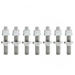 9-piece BLOX Racing SUS303 stainless steel exhaust manifold stud kit featuring M8 x 1.25mm x 45mm studs and matching nuts.