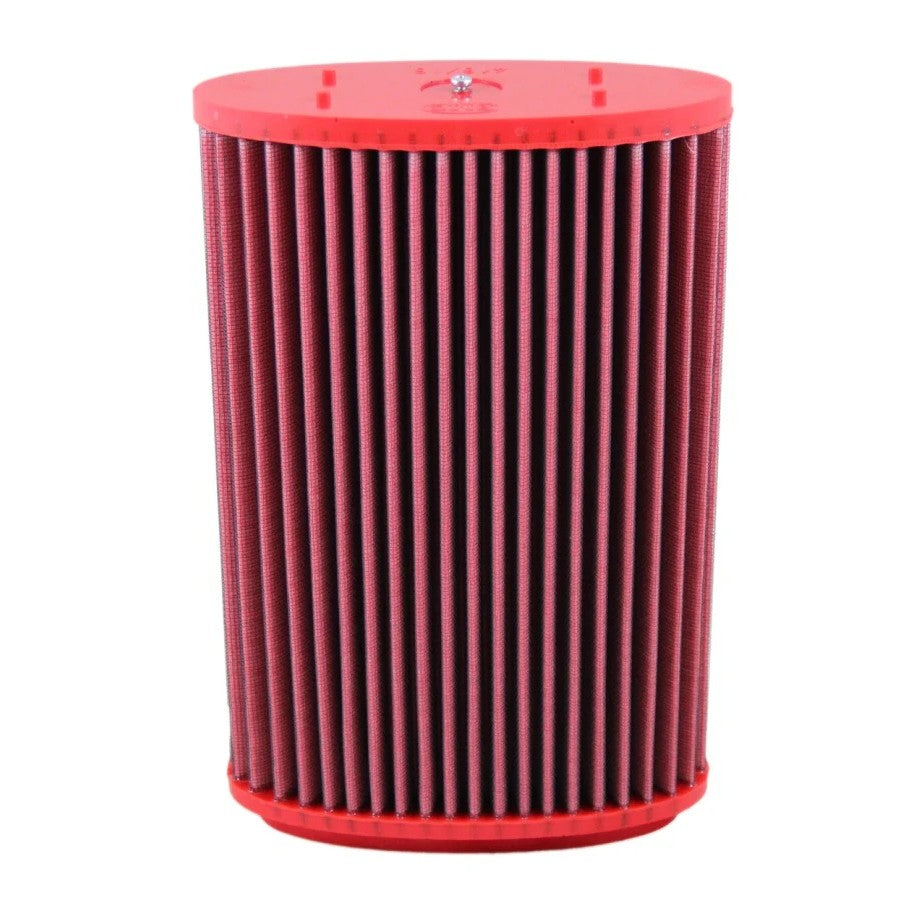 BMC FB416/16 cylindrical cotton gauze air filter with epoxy-coated alloy mesh for 2.7L Porsche Boxster.
