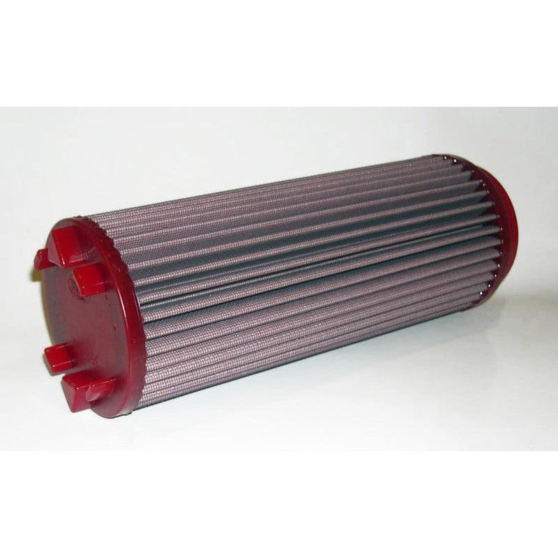 BMC FB358/16 cylindrical cotton gauze replacement air filter with red molded end caps for Volvo S60.
