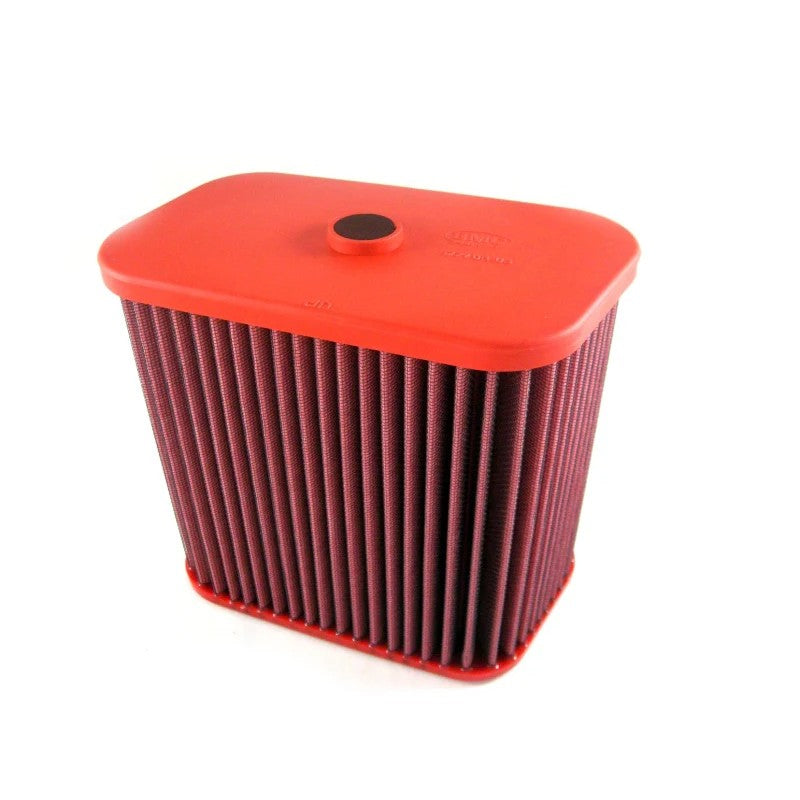 BMC cylindrical replacement air filter with integrated black frame for BMW E9X M3 V8 engines
