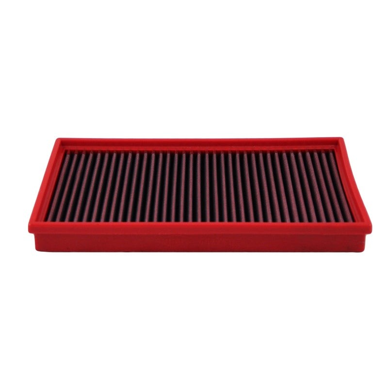 BMC FB487/20 high-performance replacement panel air filters with red polyurethane frames and pleated cotton media.