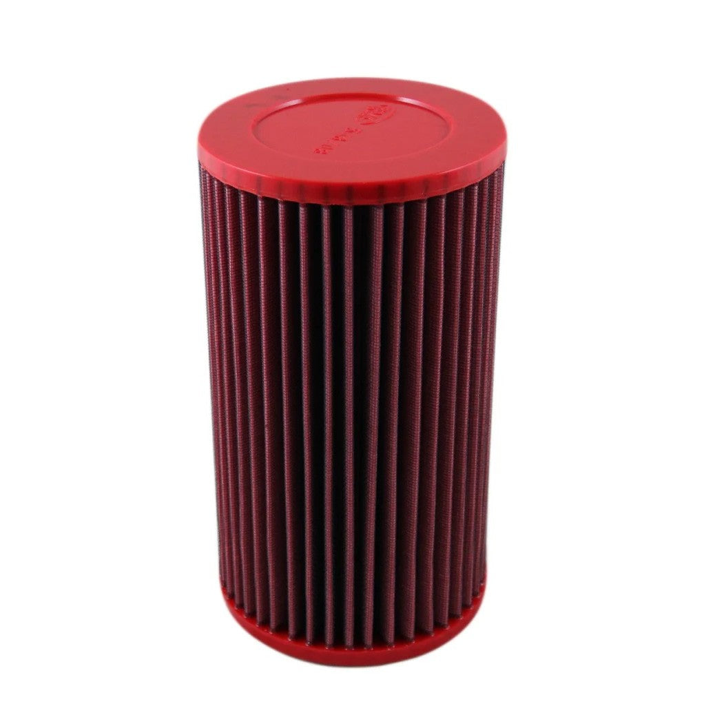 BMC FB543/08 high-performance replacement panel air filter with red rubber frame and pleated cotton gauze media.