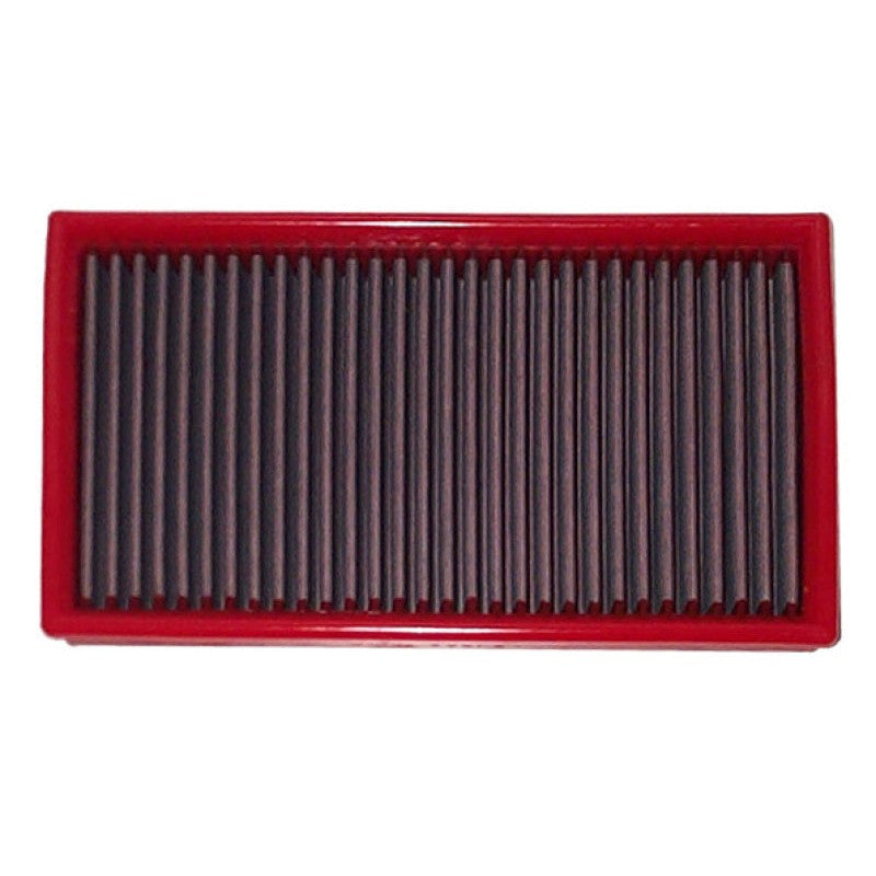 BMC FB305/01 high-performance replacement panel air filter with red frame and cotton gauze media.