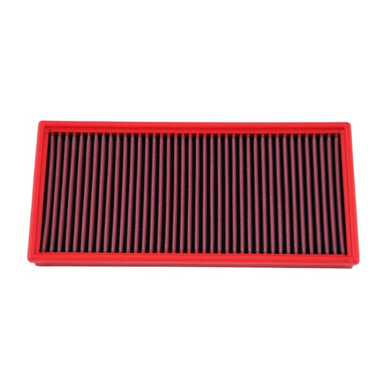 BMC FB335/01 high-performance replacement panel air filter with red rubber frame and pleated cotton filtration media