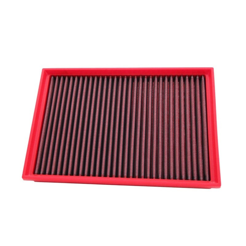 BMC FB870/20 high-performance replacement panel air filter featuring red rubber frame and oiled cotton gauze media.