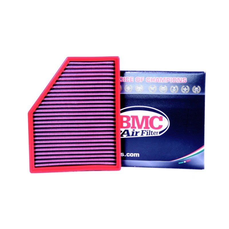 BMC FB01041 high-performance red cotton gauze panel air filter for BMW X5 G05 M50d.