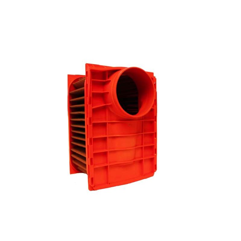 BMC FB01098 replacement panel air filter with red polyurethane frame and cotton gauze media for Porsche Macan 2.9TT.