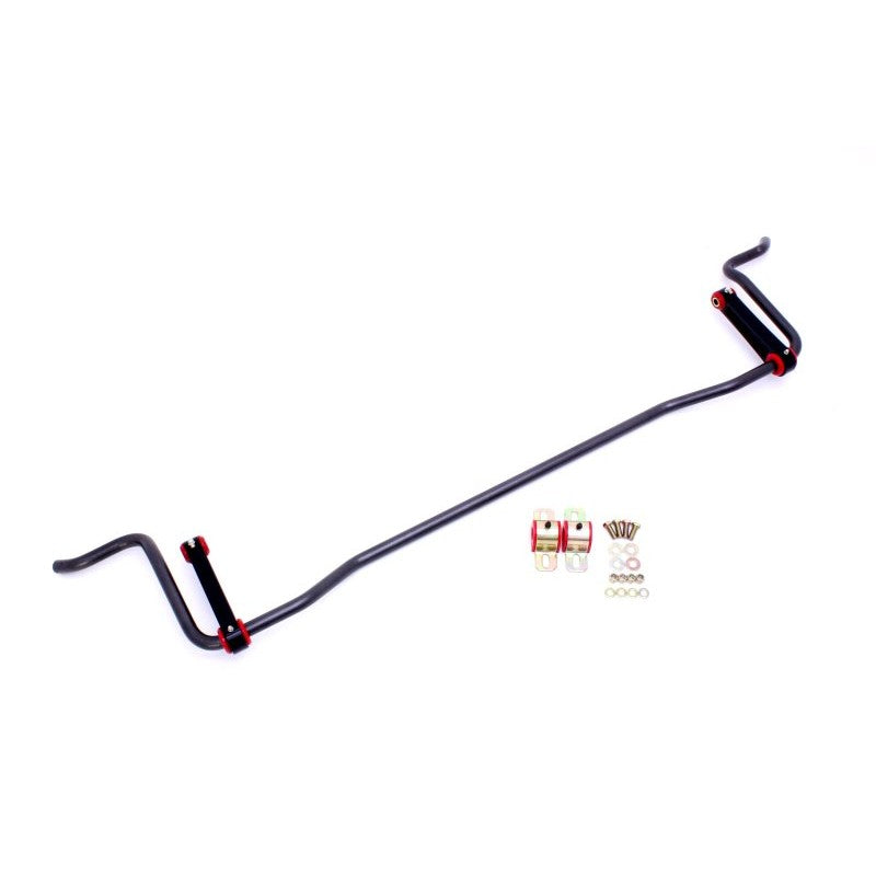 BMR SB023H black hammertone 22mm rear sway bar with billet aluminum end links and red polyurethane bushings
