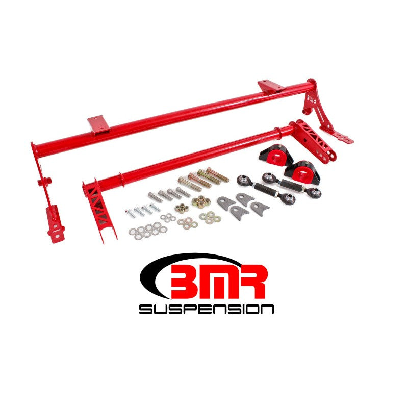 Red BMR Xtreme 35mm hollow rear anti-roll bar with polyurethane bushings and mounting hardware