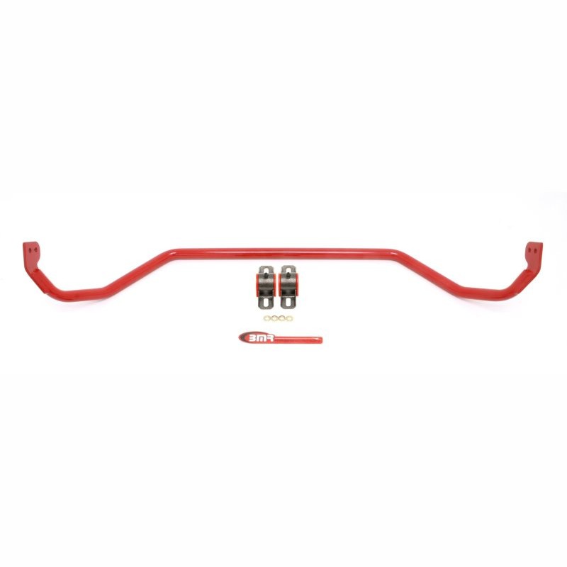 Red BMR SB012R 29mm hollow adjustable front sway bar with polyurethane bushings for Pontiac G8 and Chevrolet SS.