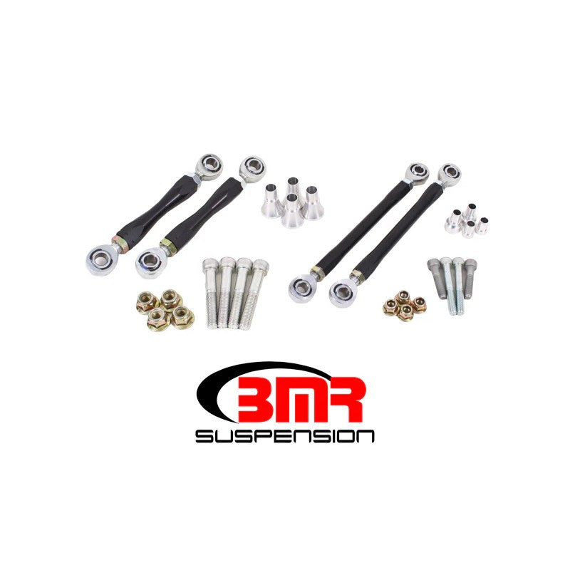 BMR black powder coated front and rear sway bar end link kit for 2008-2017 Dodge Challenger.