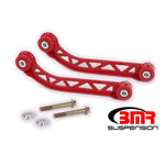Red BMR Suspension heavy-duty non-adjustable upper control arms with black polyurethane bushings for 2008-2020 Challenger.