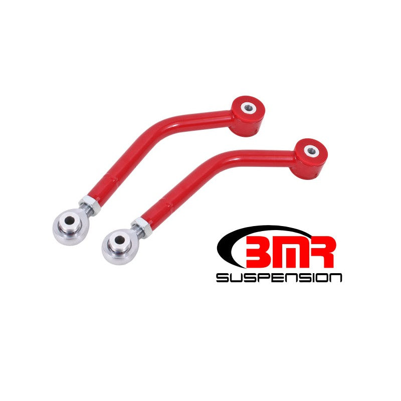 Red powdercoated BMR adjustable upper control arms with chrome-moly rod ends for 2008-2019 Dodge Challenger.