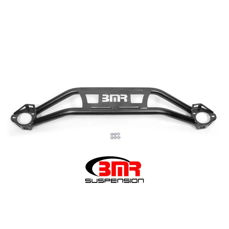 BMR twin tube front strut tower brace in black hammertone finish for 2008-2018 Dodge Challenger