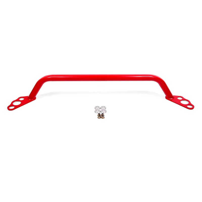 Red BMR Suspension rear strut tower brace (STB112R) for 2008-2018 Dodge Challenger.
