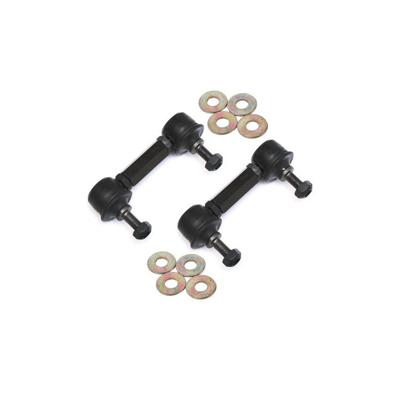 BMR ELK006 black adjustable rear sway bar end links for 2010-2011 Chevrolet Camaro LS, LT, and SS models.