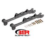 BMR black hammertone chrome-moly rear lower control arms with Delrin bushings for 2010-2015 Camaro