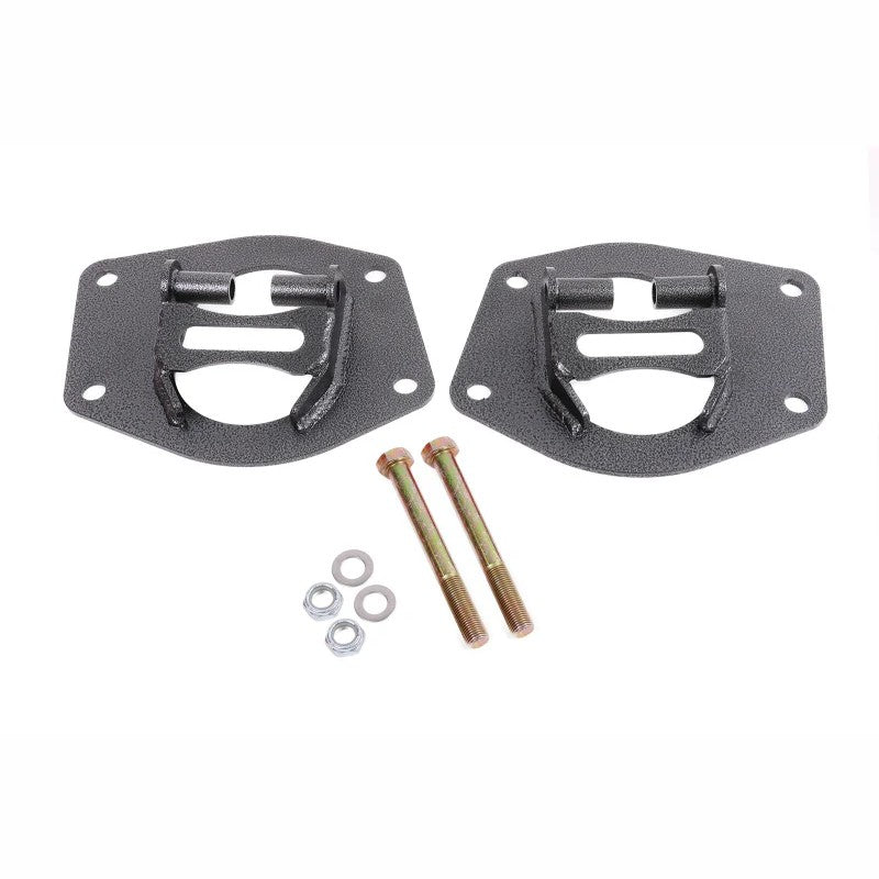 BMR Suspension rear upper coilover conversion mount in Black Hammertone finish for 2010-2015 Chevrolet Camaro.