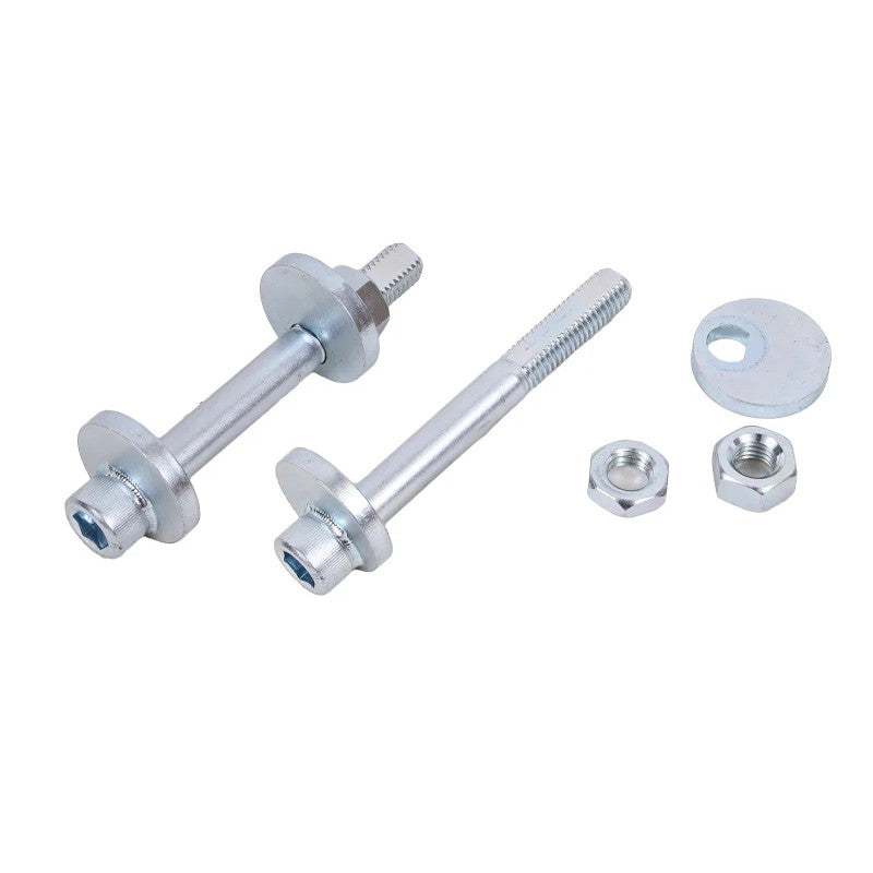 BMR black rear camber adjustment bolts with offset lobes for 2010-2015 5th Gen Chevrolet Camaro.