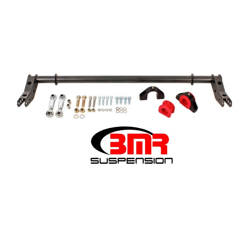 BMR Xtreme hollow 1.375-inch rear anti-roll bar with black hammertone finish and polyurethane bushings.