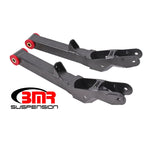 BMR TCA028H non-adjustable rear lower control arms finished in black hammertone with polyurethane bushings.