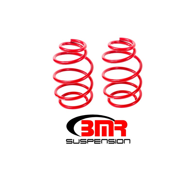 BMR red powdercoated front lowering springs for 2010-2015 Chevrolet Camaro V8 models.