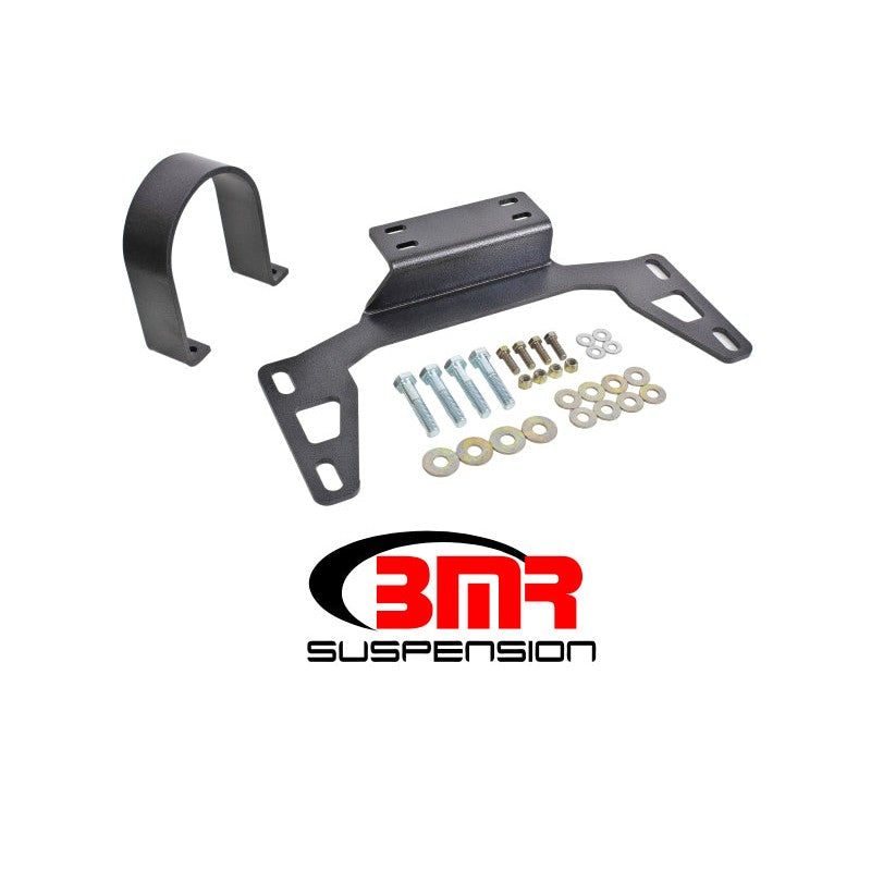 BMR Black Hammertone steel front driveshaft safety loop for 2011-2020 Ford Mustang