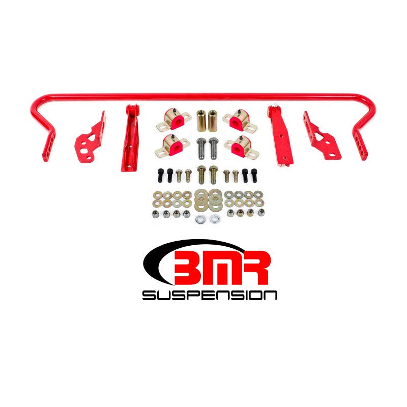 BMR SB042R red powdercoated 25mm hollow adjustable rear sway bar with greaseable bushings for 2005-2014 Ford Mustang