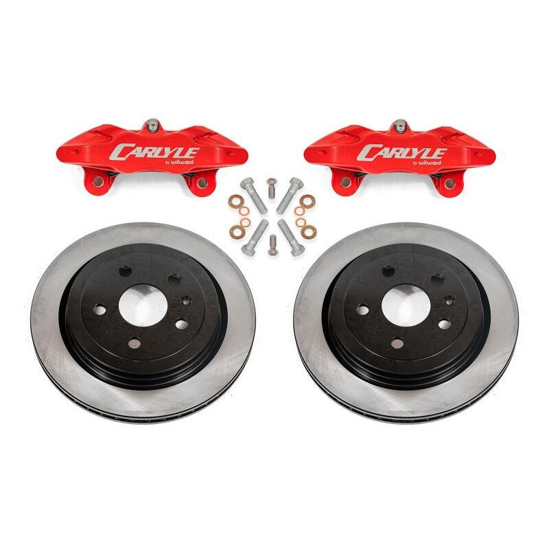 BMR 15-inch rear brake conversion kit including red calipers and solid rotors for 2014-2017 Chevrolet SS.