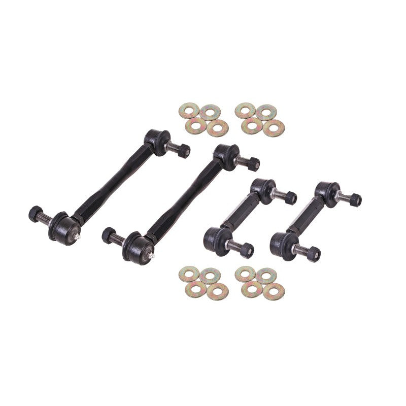 BMR ELK012 heavy-duty adjustable front and rear sway bar end links in a black finish.