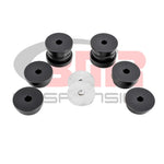 BMR BK048 black CNC-machined aluminum rear cradle bushing kit for 2015-2024 Ford Mustang
