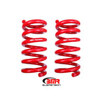 BMR SP085R red powdercoated rear handling lowering springs for 2015-2024 Ford Mustang S550 and S650