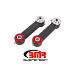 BMR Black Hammertone tubular rear vertical links with polyurethane bushings for 2015-2020 Ford Mustang S550 Mustang.