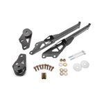 BMR Suspension black hammertone IRS subframe support brace system for 2015-2024 Ford Mustang.