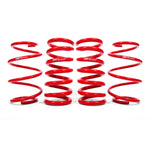 Set of four red BMR Suspension SPD763R lowering springs for 2015-2024 Ford Mustang.