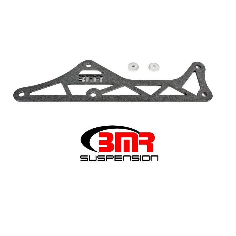 BMR Black Hammertone 0.25-inch aluminum driveshaft tunnel brace (DTB006H) for 6th Gen Camaro and Cadillac CTS-V.