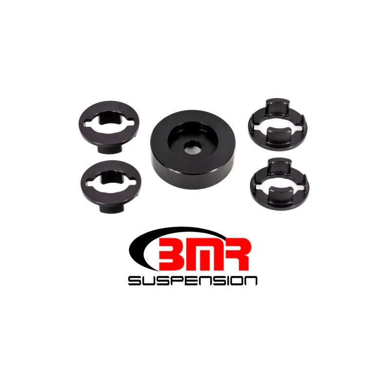 Black anodized aluminum differential lockout plates and mounting hardware from BMR Suspension