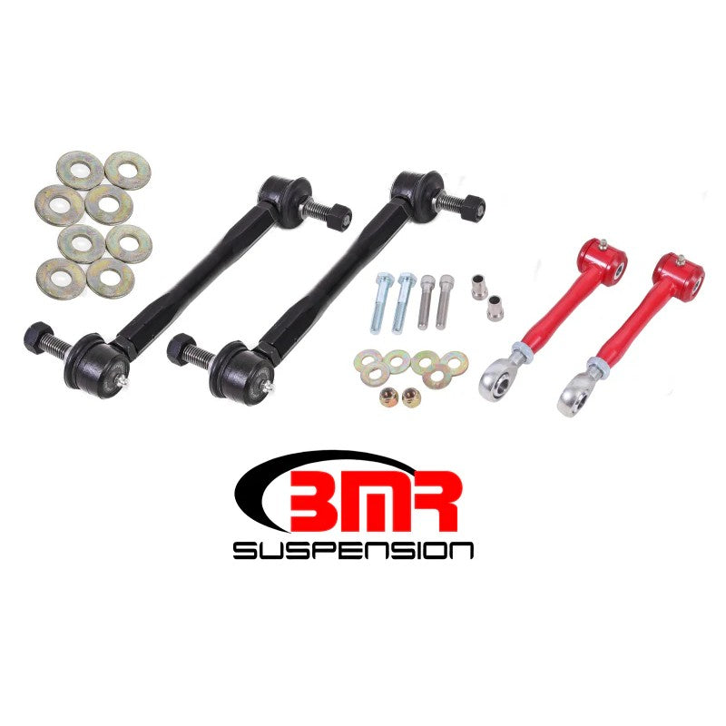 BMR ELK015R red billet aluminum and steel front and rear sway bar end links for 2016-2024 Chevrolet Camaro.