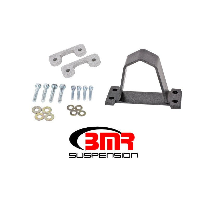 BMR Suspension black hammertone powder coated front driveshaft safety loop with Grade 8 hardware.