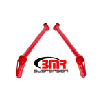 Red powdercoated BMR Suspension DOM steel front of rear cradle brace for 2016-2020 Chevrolet Camaro.