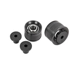 BMR black anodized front radius rod spherical bearing kit for 6th Gen Camaro and Cadillac CTS-V suspension.