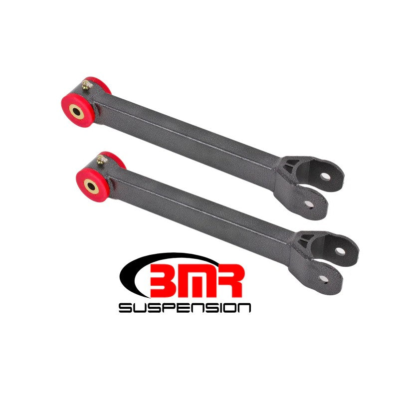 BMR Black Hammertone boxed steel non-adjustable upper control arms with red polyurethane bushings for 6th Gen Camaro