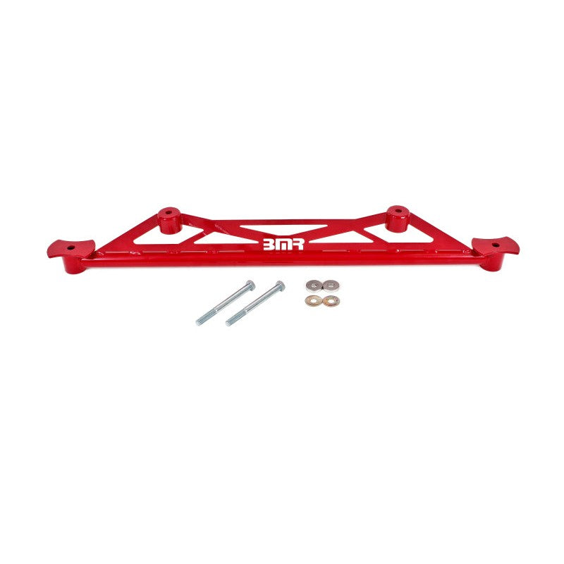 Red BMR Suspension 1.25-inch Chrome-moly rear of rear cradle brace for 2016-2024 Chevrolet Camaro