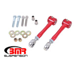 BMR Red 2016-2024 Camaro rear sway bar end link kit featuring CNC-machined billet steel bodies and greasable bushings.